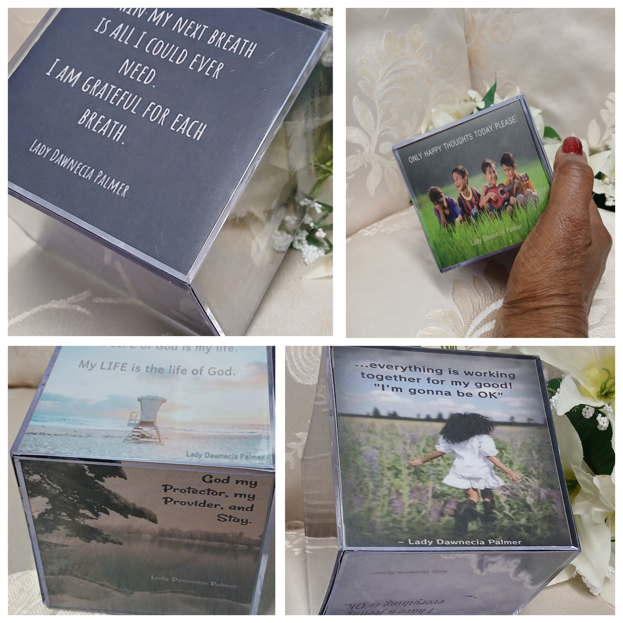 Motivational Affirmation 3D Picture Cube