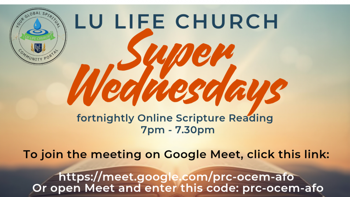 Super Wednesdays 2026 A Year THROUGH THE SCRPTURES Topic ‘HOPE & JUSTICE’